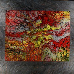 Acrylic Pour Painting 11x14 Clear coated